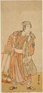 Der Schauspieler Bando Mitsugoro I als Taira no Tadamori verkleidet als Topfpflanzenverkäufer im Stück Sakuya Kono Hana no Kaomise, aufgeführt im Nakamura-Theater im elften Monat, 1776 von Katsukawa Shunsho