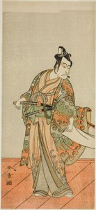 Der Schauspieler Ichikawa Danjuro V als Kudo Kanaishi (?) im Stück Izu-goyomi Shibai no Ganjitsu (?), aufgeführt im Morita-Theater (?) im elften Monat, 1772 (?) von Katsukawa Shunsho