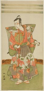 Der Schauspieler Ichikawa Danjuro V als Kudo Kanaishi im Stück Izu-goyomi Shibai no Ganjitsu, aufgeführt im Morita-Theater im elften Monat, 1772 von Katsukawa Shunsho