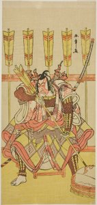 Der Schauspieler Ichikawa Danjuro V als Yanone Goro im Stück Kuruwa-gayoi Komachi Soga, aufgeführt im Nakamura-Theater im fünften Monat, 1781