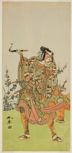 Der Schauspieler Ichikawa Danzaburo II als Usui no Sadamitsu (?) im Stück Edo Katagi Hikeya Tsunasaka (?), aufgeführt im Ichimura-Theater (?) im elften Monat, 1772 (?) von Katsukawa Shunsho