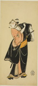 Der Schauspieler Ichikawa Raizo I als Hanakawado no Sukeroku in der Szene „Sukeroku“ im Stück "Hitokidori Harutsuge Soga" ("Das Soga-Stück: Ankündigung der Frühlingssaison durch die Buschammer") von Katsukawa Shunsho