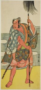 Der Schauspieler Ichimura Uzaemon IX als Yakko Matahei im Stück Mukashi Otoko Yuki no Hinagata, aufgeführt im Ichimura Theater im elften Monat, 1781 von Katsukawa Shunsho