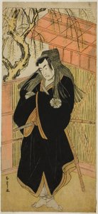 Der Schauspieler Matsumoto Koshiro IV als Matsuo-maru (?) im Stück Sugawara Denju Tenarai Kagami (?), aufgeführt im Nakamura-Theater (?) im vierten Monat, 1779 (?)