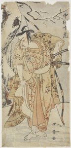 Der Schauspieler Nakamura Ju_zo_ in einer Samurai-Rolle von Katsukawa Shunsho