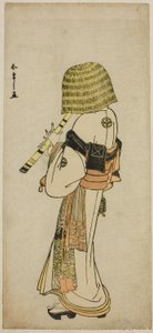 Der Schauspieler Nakamura Nakazo I als Kakogawa Honzo in Komuso-Kleidung im Stück Kanadehon Chushingura, aufgeführt im Ichimura-Theater im siebten Monat, 1783 von Katsukawa Shunsho