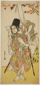 Der Schauspieler Nakamura Nakazo I als Katsuhei, Diener einer fürstlichen Familie, im Stück Uta Kurabe Tosei Moyo, aufgeführt im Morita-Theater im elften Monat, 1779 von Katsukawa Shunsho