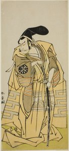Der Schauspieler Nakamura Nakazo I als Kudo Suketsune (?) im Stück Iro Moyo Aoyagi Soga (?), aufgeführt im Nakamura Theater (?) im zweiten Monat, 1775 (?) von Katsukawa Shunsho