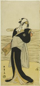 Der Schauspieler Nakamura Riko I als Hanako, die Tochter von Koshiba Kamon, verkleidet als Yotaka (niedrigklassige Prostituierte), im Stück Kotobuki Banzei Soga, aufgeführt im Ichimura-Theater im fünften Monat, 1783 von Katsukawa Shunsho