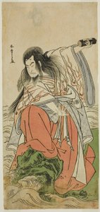 Der Schauspieler Onoe Matsusuke I als abgedankter Kaiser Sutoku im Stück Kitekaeru Nishiki no Wakayaka, aufgeführt im Nakamura-Theater im elften Monat, 1780