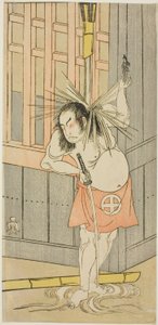 Der Schauspieler Otani Hiroji III, möglicherweise als Akaneya Hanshichi im Stück Fuji no Yuki Kaikei Soga, aufgeführt im Ichimura-Theater ab dem fünfzehnten Tag des ersten Monats, 1770 von Katsukawa Shunsho