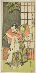 Der Schauspieler Otani Hiroji III als Kawazu no Saburo im Stück Myoto-giku Izu no Kisewata, aufgeführt im Ichimura Theater im elften Monat, 1770 von Katsukawa Shunsho