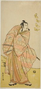 Der Schauspieler Otani Hiroji III als Makino Arataro Tokizumi im Stück Hana no O-Edo Masakado Matsuri, aufgeführt im Ichimura Theater im elften Monat, 1789 von Katsukawa Shunsho