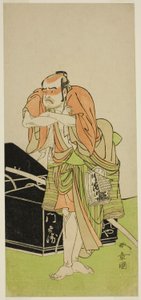 Der Schauspieler Otani Tomoemon I als Kawatabiya Mombei im Stück Oyoroi Ebido Shinozuka, aufgeführt im Nakamura-Theater im elften Monat, 1772