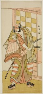 Der Schauspieler Sawamura Sojuro III als Kobayashi no Asahina Saburo im Stück Kuruwagayoi Komachi Soga, aufgeführt im Nakamura-Theater im zweiten Monat, 1781 von Katsukawa Shunsho