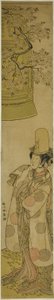 Der Schauspieler Segawa Tomisaburo I als Kiyo-hime im Stück Hanagatami Kazaori Eboshi, aufgeführt im Ichimura Theater im dritten Monat, 1774 von Katsukawa Shunsho