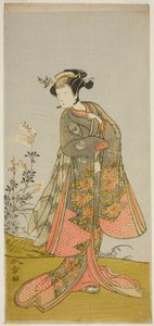 Der Schauspieler Segawa Yujiro I in einer unbekannten Rolle von Katsukawa Shunsho