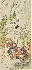 Die Schauspieler Matsumoto Koshiro II als Yoemon und Yoshizawa Sakinosuke III als Kasane, seine Frau von Katsukawa Shunsho