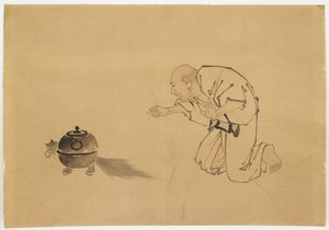 Illustration zu „Tanuki Teekessel“, ca.1850 von Katsushika (school of) Hokusai