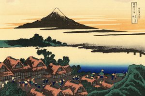 36 Ansichten des Berges Fuji: Morgendämmerung in Isawa in der Provinz Kai von Katsushika Hokusai