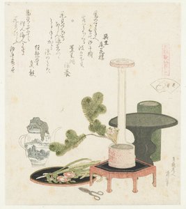 Blumenschale Ein Vergleich von Genroku-Gedichten und Muscheln Genroku kasen kaiawase (Serie) von Katsushika Hokusai