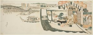 Bootspartien auf dem Sumida-Fluss von Katsushika Hokusai