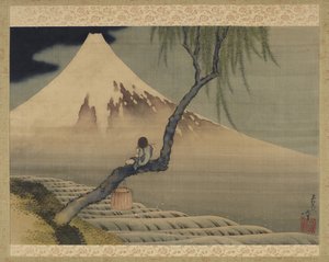 Junge betrachtet den Berg Fuji, 1839
