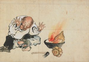 Brennendes buddhistisches Bild, spätes 18. bis frühes 19. Jahrhundert von Katsushika Hokusai