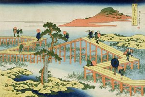 Achtteilige Brücke, Provinz Mucawa, Japan, ca. 1830 von Katsushika Hokusai