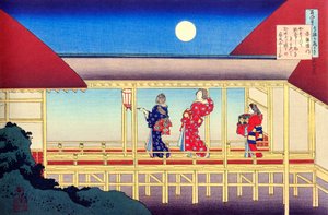 Aus der Serie Hundert Gedichte von hundert Dichtern: Akazome Emon, um 1830 von Katsushika Hokusai
