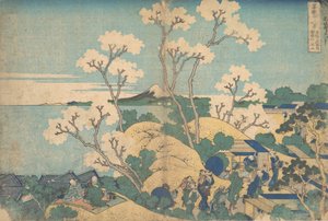 Fuji von Gotenyama in Shinagawa am Tokaido Tokaido Shinagawa Gotenyama no Fuji, ca. 1830-32