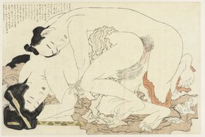 Verheiratete Frau mit Geliebtem von Katsushika Hokusai