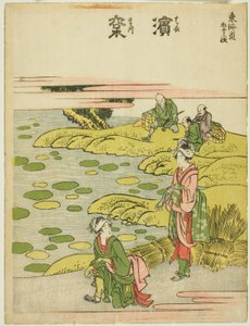 Hamamatsu, aus der Serie "Dreiundfünfzig Stationen des Tokaido (Tokaido gojusan tsugi)" von Katsushika Hokusai