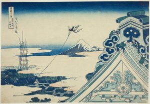 Honganji-Tempel in Asakusa in Edo (Toto Asakusa Honganji), aus der Serie "36 Ansichten des Berges Fuji (Fugaku sanjurokkei)"
