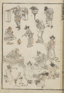 Japanisches Baden (Holzschnitt)
