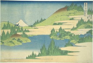 See Hakone in der Provinz Segami, aus der Serie Sechsunddreißig Ansichten des Berges Fuji von Katsushika Hokusai