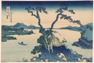 Der Suwa-See in der Provinz Shinano (Shinshu Suwako), aus der Serie "Sechsunddreißig Ansichten des Berges Fuji (Fugaku sanjurokkei)" von Katsushika Hokusai