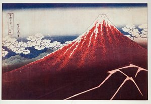 Blitz auf dem Berg Fujiyama von Katsushika Hokusai