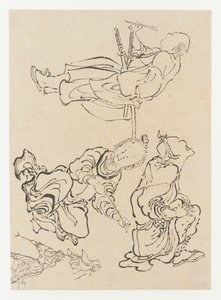 Verschiedene Figuren, spätes 18. - frühes 19. Jahrhundert von Katsushika Hokusai
