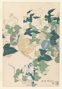 Morgenröte in Blumen und Knospen, ca. 1830 von Katsushika Hokusai