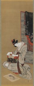 Neujahrsbrauch: Schminken am Neujahrsmorgen, Edo-Zeit, ca. 1806-11