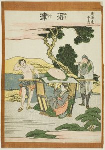 Numatsu, aus der Serie "Dreiundfünfzig Stationen des Tokaido (Tokaido gojusan tsugi)" von Katsushika Hokusai