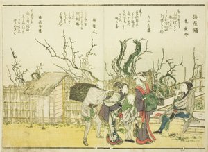 Pflaumengarten (Umeyashiki), aus Bd. 1 des illustrierten Buches „Schöne Ansichten der östlichen Hauptstadt auf einen Blick (Toto shokei ichiran)"