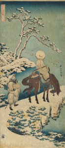 Druck aus der Serie "Ein wahrer Spiegel chinesischer und japanischer Gedichte" von Katsushika Hokusai