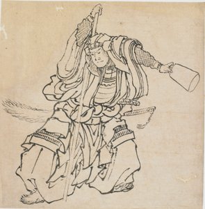Stehender Krieger in voller Rüstung, spätes 18. - frühes 19. Jahrhundert von Katsushika Hokusai