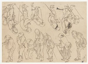 Studien von lahmen Pilgern, Edo-Periode, 19. Jahrhundert von Katsushika Hokusai