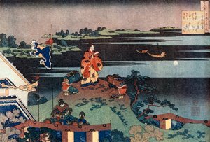 Der verbannte Dichter Nakamaro Abe no Nakamaro, ca. 1838