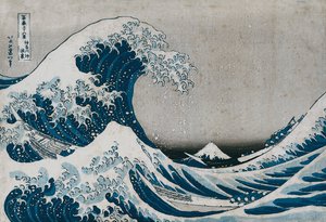 Die große Welle vor Kanagawa, aus der Serie "36 Ansichten des Berges Fuji" von Katsushika Hokusai