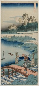 Der Schilfsammler, aus der Serie Ein wahrer Spiegel der chinesischen und japanischen Poesie von Katsushika Hokusai