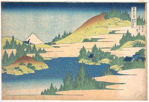 Der See von Hakone in der Provinz Sagami aus der Serie 36 Ansichten des Berges Fuji, 1830-1833 von Katsushika Hokusai